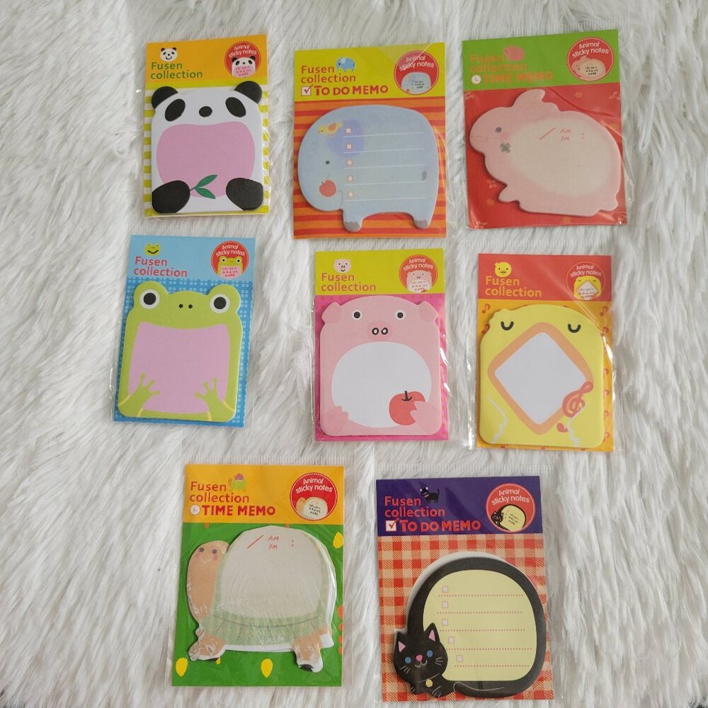 Set of 8 Animal Sticky Notes